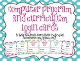 *EDITABLE* Computer Program Student Username and Password Log in Cards