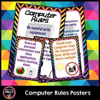 Computer Rules Posters by Tales From Miss D | Teachers Pay Teachers