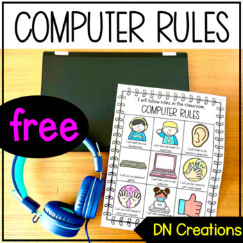 Preview of Computer Rules Poster Freebie l Technology Rules Poster