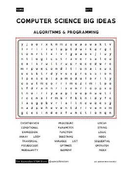 Preview of Computer Science - AP CSP - 5 Big Ideas - 5 Pack Wordsearch
