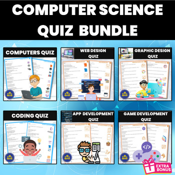 Preview of Computer Science  Technology Quiz | Digital Information Technology Quiz Bundle