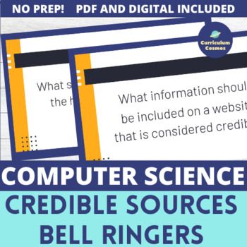 Preview of Computer Science Bell Ringers for Credible and Reliable Sources