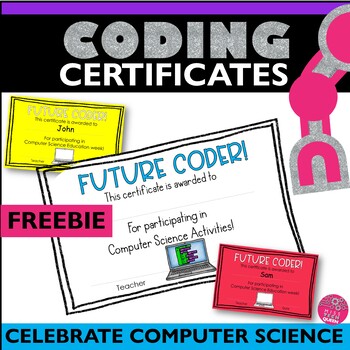 Preview of Computer Science Certificates Coding Prizes Computer Coding Hour of Code FREE