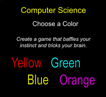 Preview of Computer Science - Color Word Game