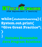 Computer Science For & While Loops Exercise Worksheet With Program Solutions