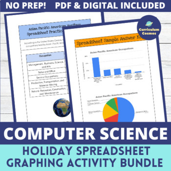 Preview of Computer Science Holiday Spreadsheet Graphing Activity Bundle