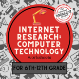 Computer Science Internet Research Worksheets for Middle a