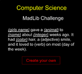 Computer Science - MadLib Challenge