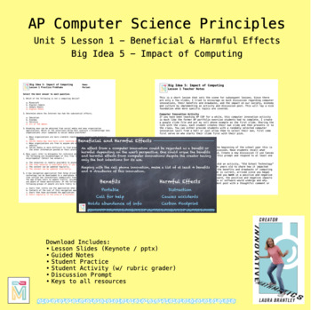 Preview of Computer Science Principles: Beneficial & Harmful Effects (Big Idea 5 Lesson 1)