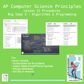 Preview of Computer Science Principles: Procedures (Big Idea 3 Lesson 12)