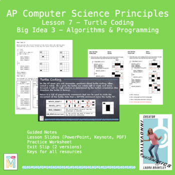 Preview of Computer Science Principles: Turtle Coding (Big Idea 3 Lesson 7)