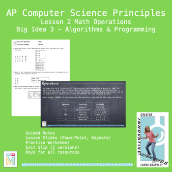 Preview of Computer Science Principles: Math Operators (Big Idea 3 Lesson 2)