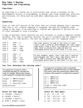 Computer Science - Quick Review on Algorithms: Sequence, Selection &  Iteration