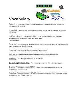 Preview of Computer Science Vocabulary