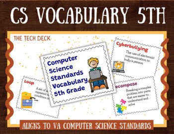 Preview of Computer Science Vocabulary Cards Fifth Grade VA SOLs