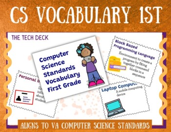 Preview of Computer Science Vocabulary Cards First Grade VA SOLs