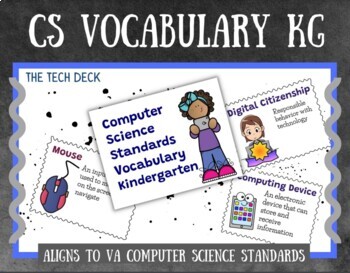 Preview of Computer Science Vocabulary Cards Kindergarten VA SOLs
