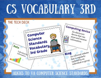 Preview of Computer Science Vocabulary Cards Third Grade VA SOLs