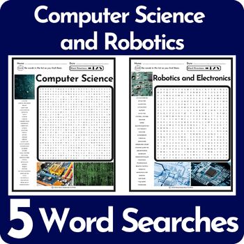 Preview of Computer Science and Robotics Word Search Puzzle BUNDLE