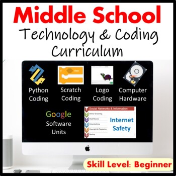 Preview of Middle School Computer Science and Technology Curriculum - Beginner Skills
