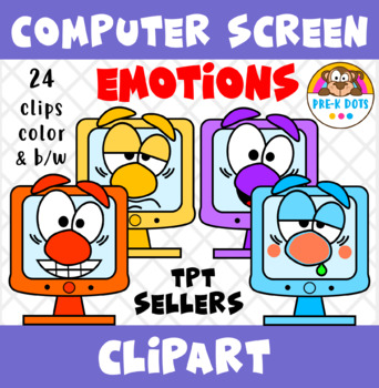 Preview of Computer Screen Emotions Clip Art Commercial use