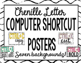 Computer Shortcuts- Chenille Letters with Seven Backgrounds