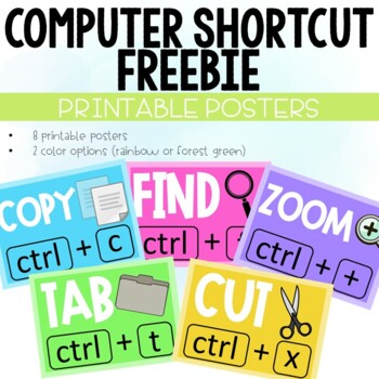 Computer Shortcuts Printable Posters