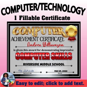 Preview of Computer Skills Achievement Certificate