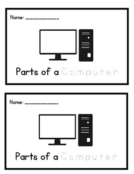 Preview of Computer Skills Book: Parts of a Computer, EASY Sub Lesson