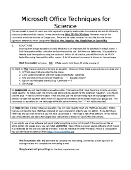 Preview of Computer Skills in Science for Lab Reports