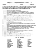 Computer Software - Matching Worksheet in Computer Science - Form 4