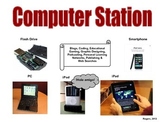 Elementary Literacy Center Sign: Computer Station