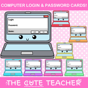 Preview of Computer Student Login & Password Cards - Classroom Printable Ideas