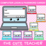 Computer Student Login & Password Cards - Classroom Printa
