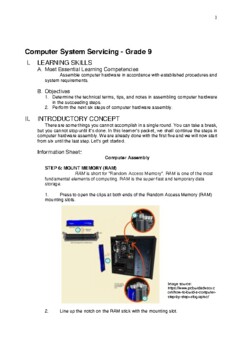 Preview of Computer System Servicing Learning Activity Sheet