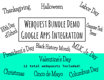 Preview of Webquest Bundle - Editable in Google Apps!