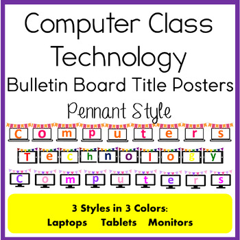 Preview of Computer & Technology Class Title Posters for Bulletin Boards