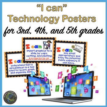 Preview of Computer Education I Can Statement Posters for K through 5th Grade