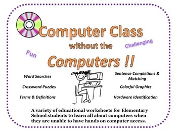 Preview of Computer Technology Lessons with Worksheets for Grades 2-4