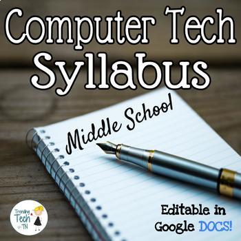 Preview of Computer Technology Syllabus - Fully Editable in Google DOCS