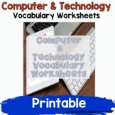 Computer & Technology Vocabulary Worksheets for Autism and