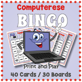 Computer Terms Vocabulary BINGO & Memory Matching Card Game