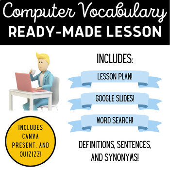Preview of Computer Vocabulary Lesson Plan & Fun Classroom Resources