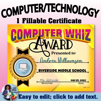 Preview of Computer Whiz Certificate