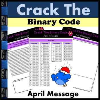 Preview of Computer Worksheets for April - Coding Unplugged - Crack the Binary Code