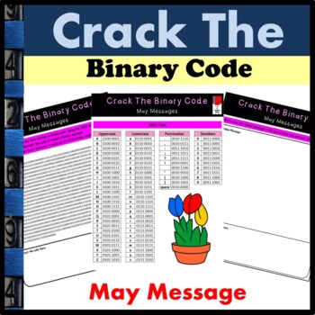 Preview of Computer Worksheets for May & Mothers Day - Coding Unplugged -Crack Binary Code 