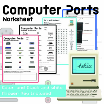 Preview of Computer and Common Ports Worksheets - Middle / High School Computers