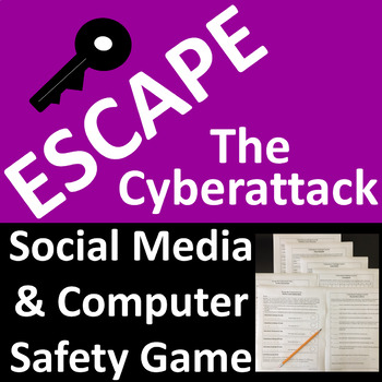 Preview of Computer and Social Media Safety Game Escape a Cyberattack Activity