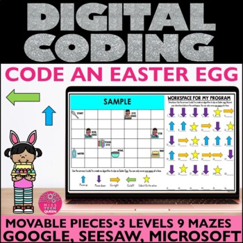 Preview of Computer coding Activities Easter Spring Code skills Google Slides STEM