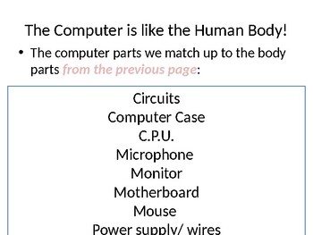 computer parts similar to the human body essay